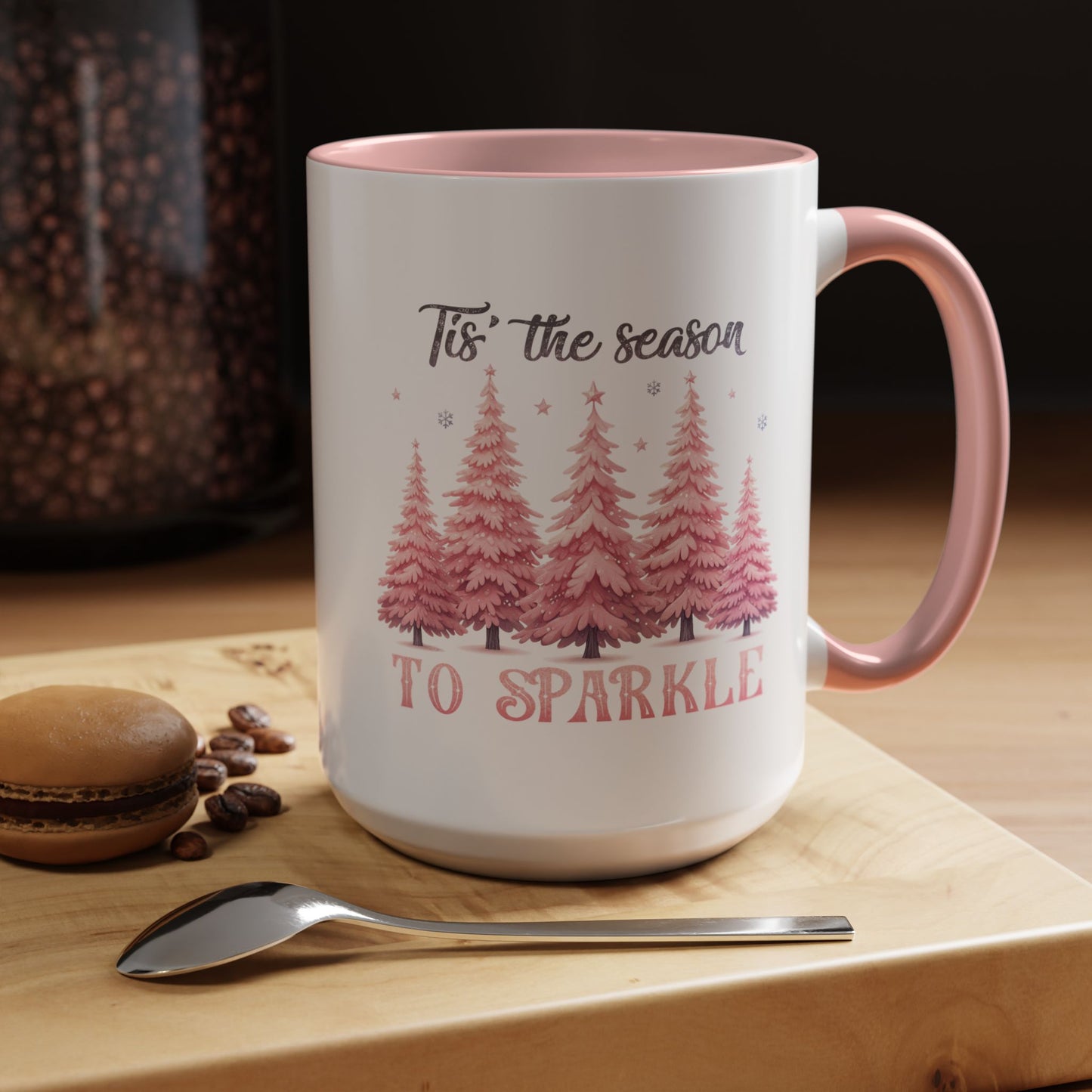 Accent Coffee Mug - Christmas Sparkle Pink