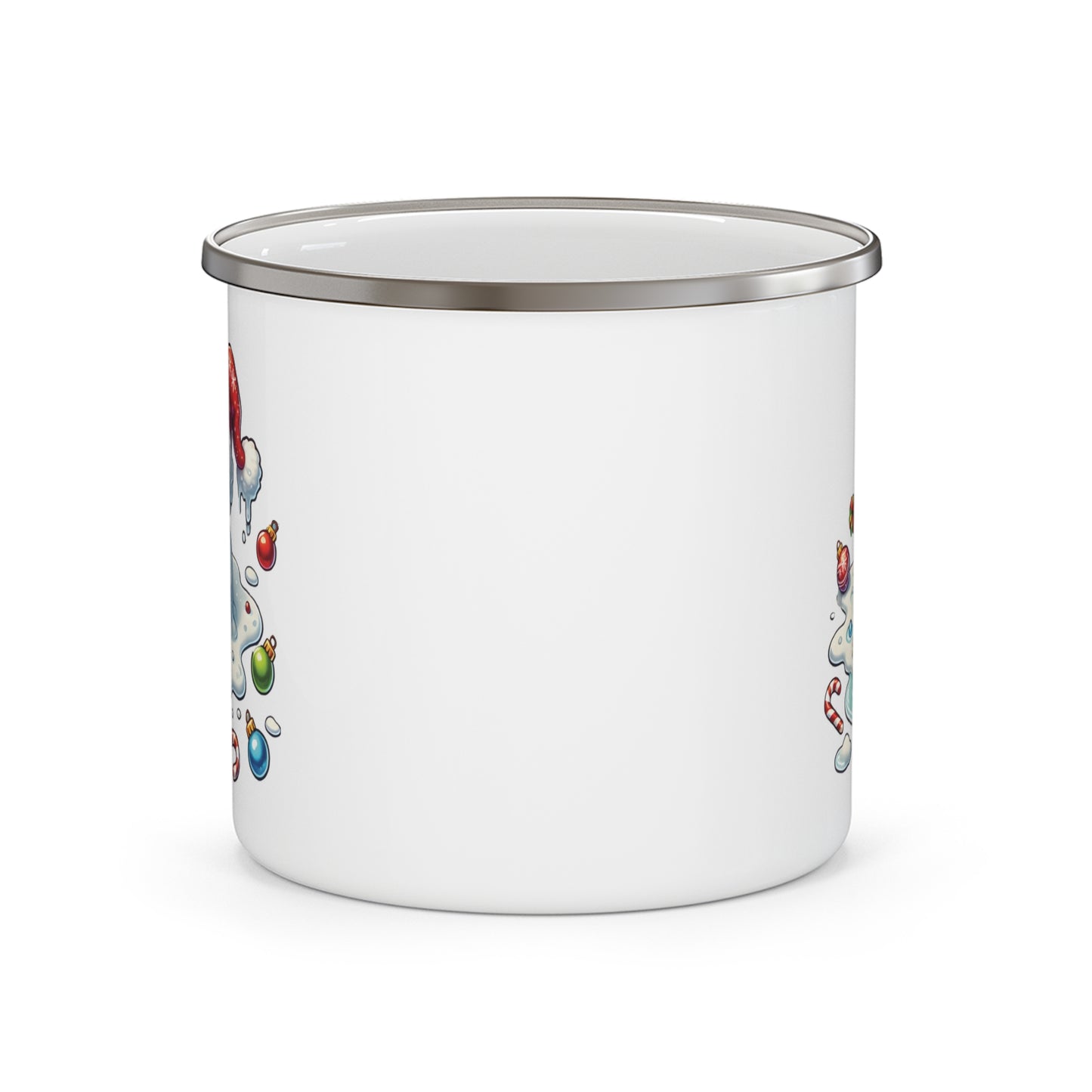 Enamel Camping Mug - Melting Christmas Snowman