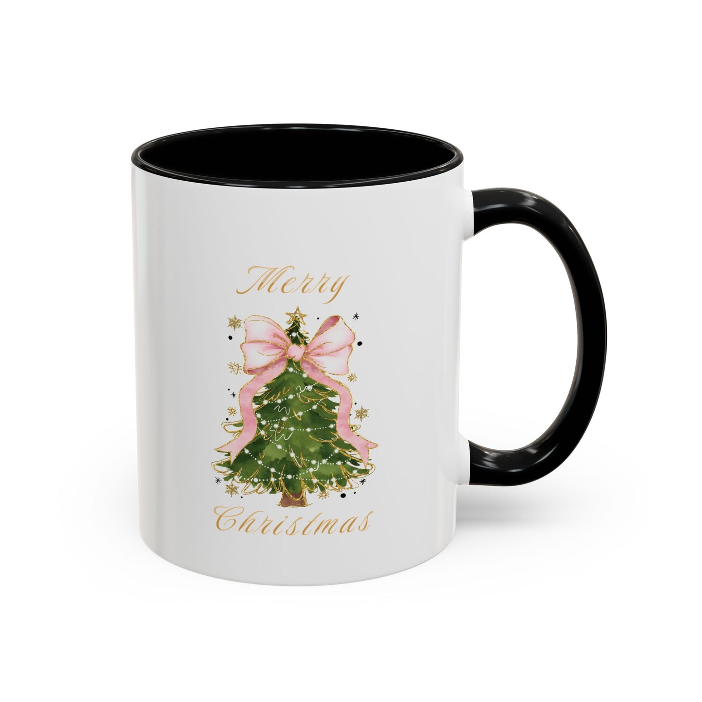 Glitter Christmas Accent Coffee Mug, Coquette Holiday Drinkware, Festive Sparkle Teacup, Gift for Her, Kitchen Decor, Xmas Hot Cocoa Cup