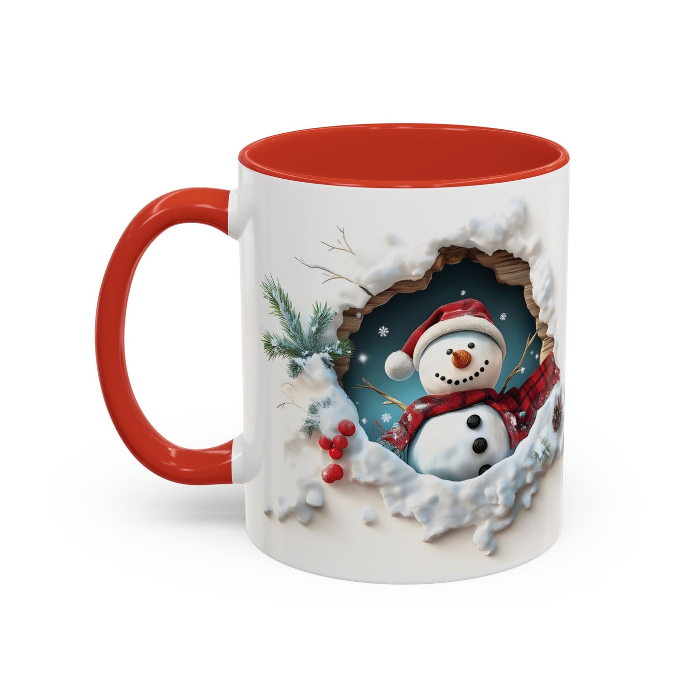 Coffee Mug, Winter Snowman 3D Design, Christmas Holiday Cup, Hot Cocoa Mug, Festive Drinkware, Snowman Lover Gift, Unique Mug, Snowman Decor